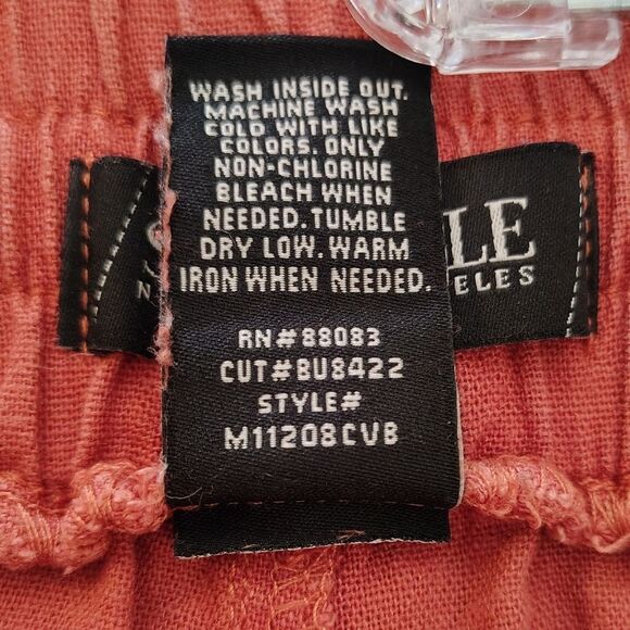 SoundStyle Country Rust Linen Blend Elastic Waist Convertible Pants Large - Picture 12 of 14